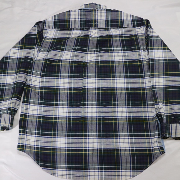 VTG 90s TOMMY HILFIGER Denim Shirt w/ Plaid - Picture 5 of 8
